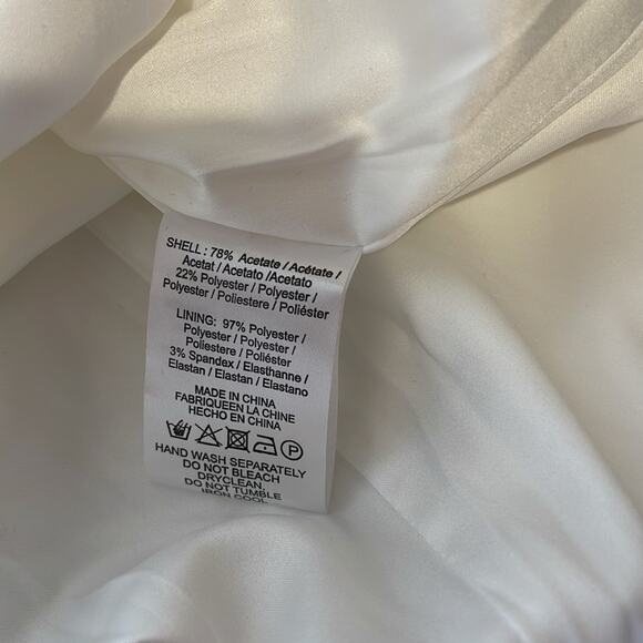 Sau Lee Priyanka Ivory White Strapless Ruched Satin Maxi Dress Size 6 - Picture 12 of 12